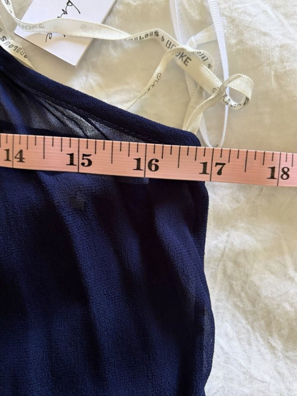 Young Fabulous And Broke Women’s Sheer Sleeveless Navy Blue Blouse Sz M NWT - Picture 6 of 6